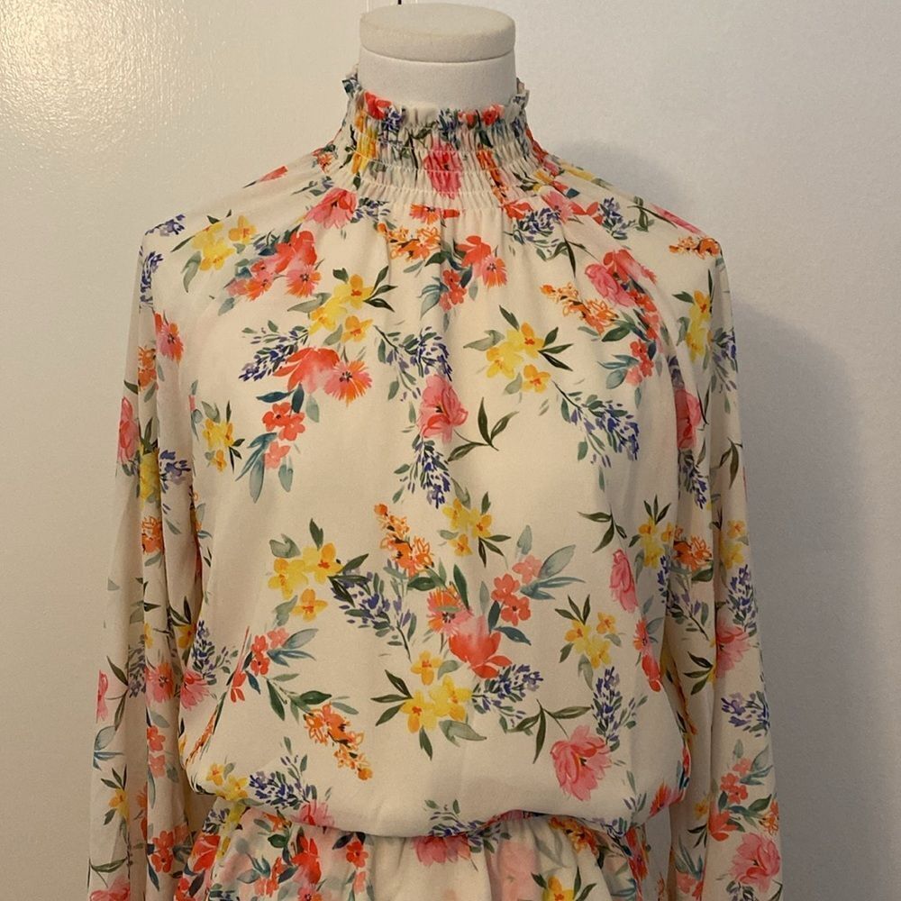 Yumi Kim Class Act Floral Mini Dress in Mulberry Ivory Size Small - Picture 4 of 12